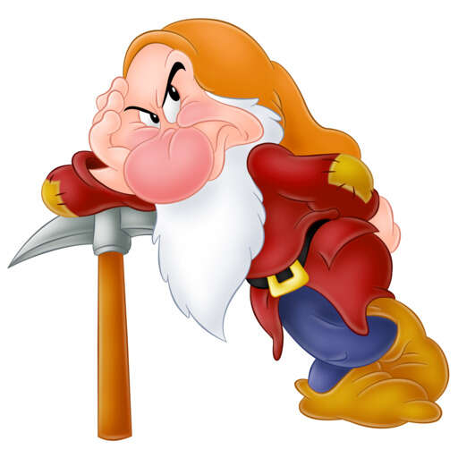 a cartoon character holding a large axe
