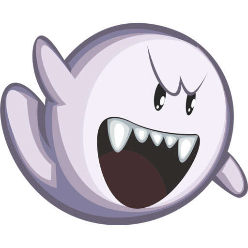 a cartoon ghost with its mouth open
