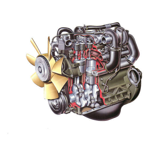 a drawing of a car engine