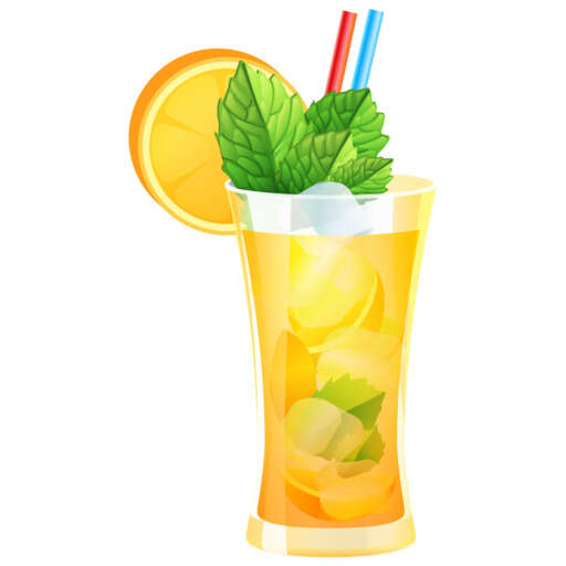 a drink in a glass with a straw and a slice of variant a