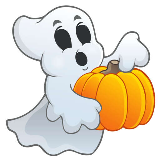 a ghost with a pumpkin in his hand variant b