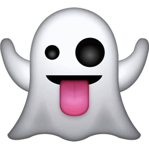a ghost with its tongue sticking out