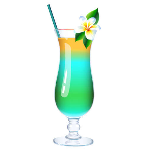 a glass filled with a drink and a flower