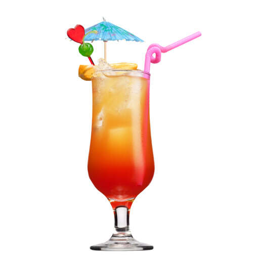 a glass filled with a drink and an umbrella variant a