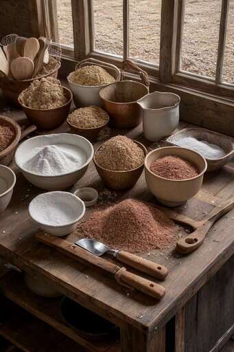 A Wooden Table With Bowls And Bowls Of Food On It 01