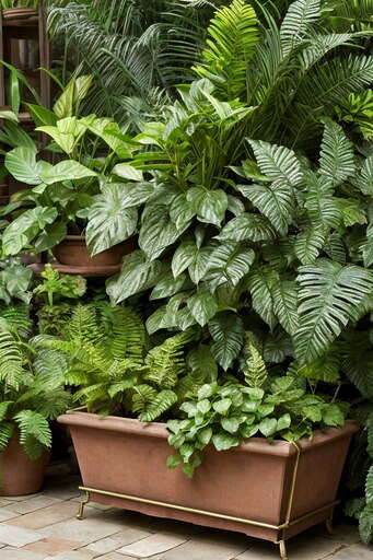 Many Potted Plants That Are Sitting On The Ground 09
