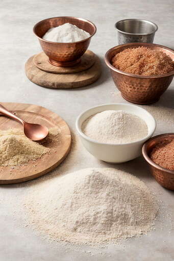 Several Bowls And Spoons Filled With Different Types Of Food 01