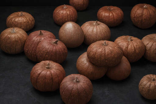 A Lot Of Pumpkins That Are Sitting On A Table 01