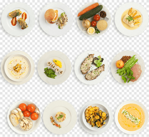 Variety Of Vegetables On White Ceramic Plates Sushi