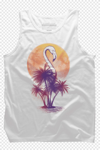 T Shirt Clothing Sleeveless Outerwear Flamingo Tshirt White