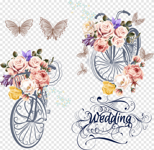 Wedding Invitation Bicycle Flower Arranging