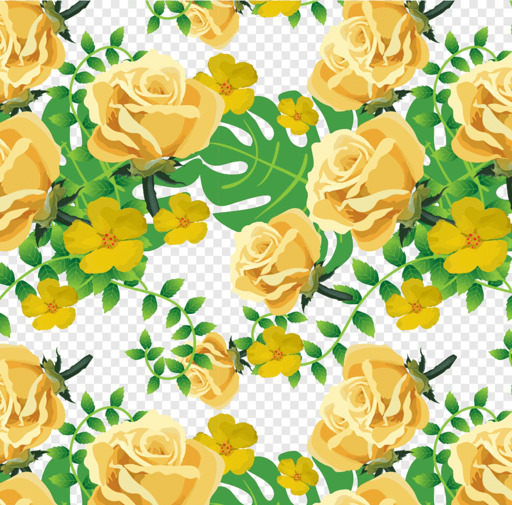Yellow Garden Roses Euclidean Summer Pattern Flower Arranging