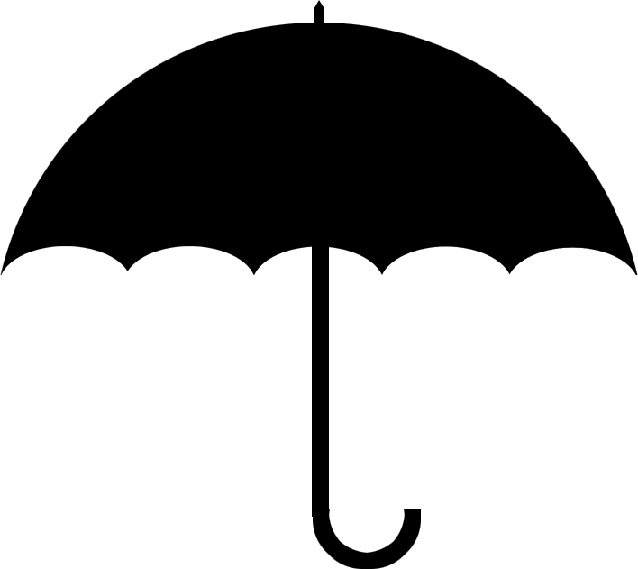 a black and white image of an umbrella